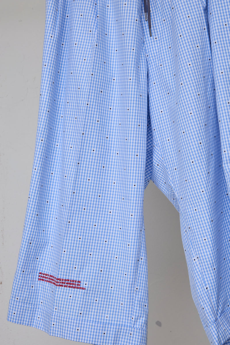 CUT JACQUARD GINGHAM MOST WIDE SLACKS