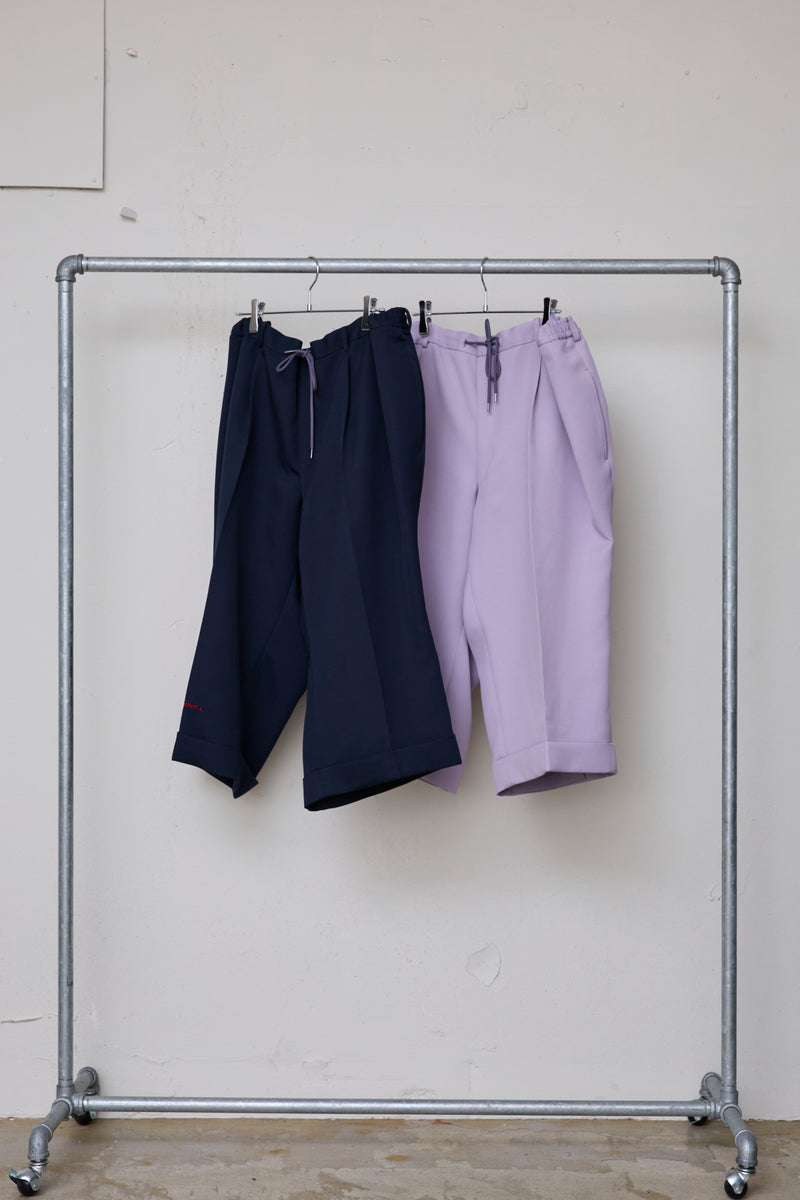 POLYESTER TRIPLE-WEAVE WIDE SLACKS