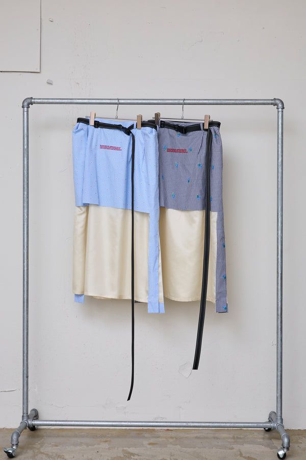 CUT JACQUARD GINGHAM LAYERED MINI