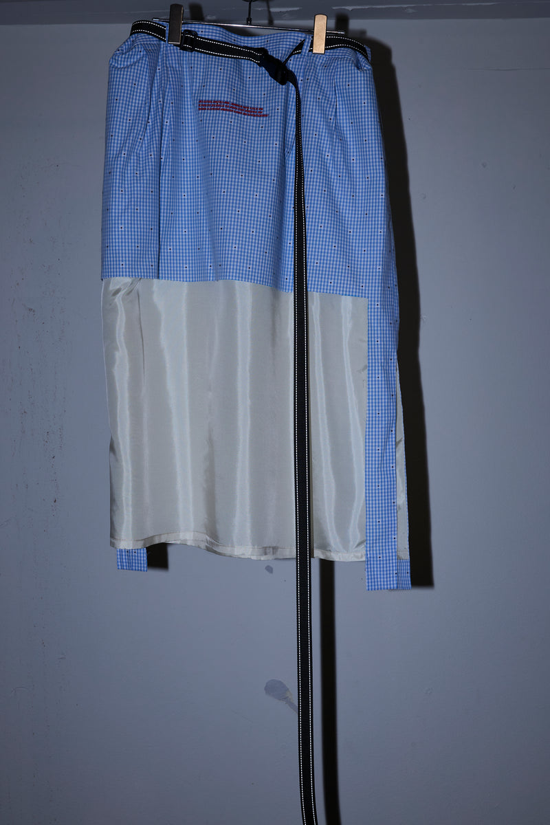 CUT JACQUARD GINGHAM LAYERED MINI