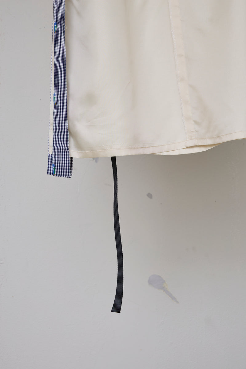CUT JACQUARD GINGHAM LAYERED MINI