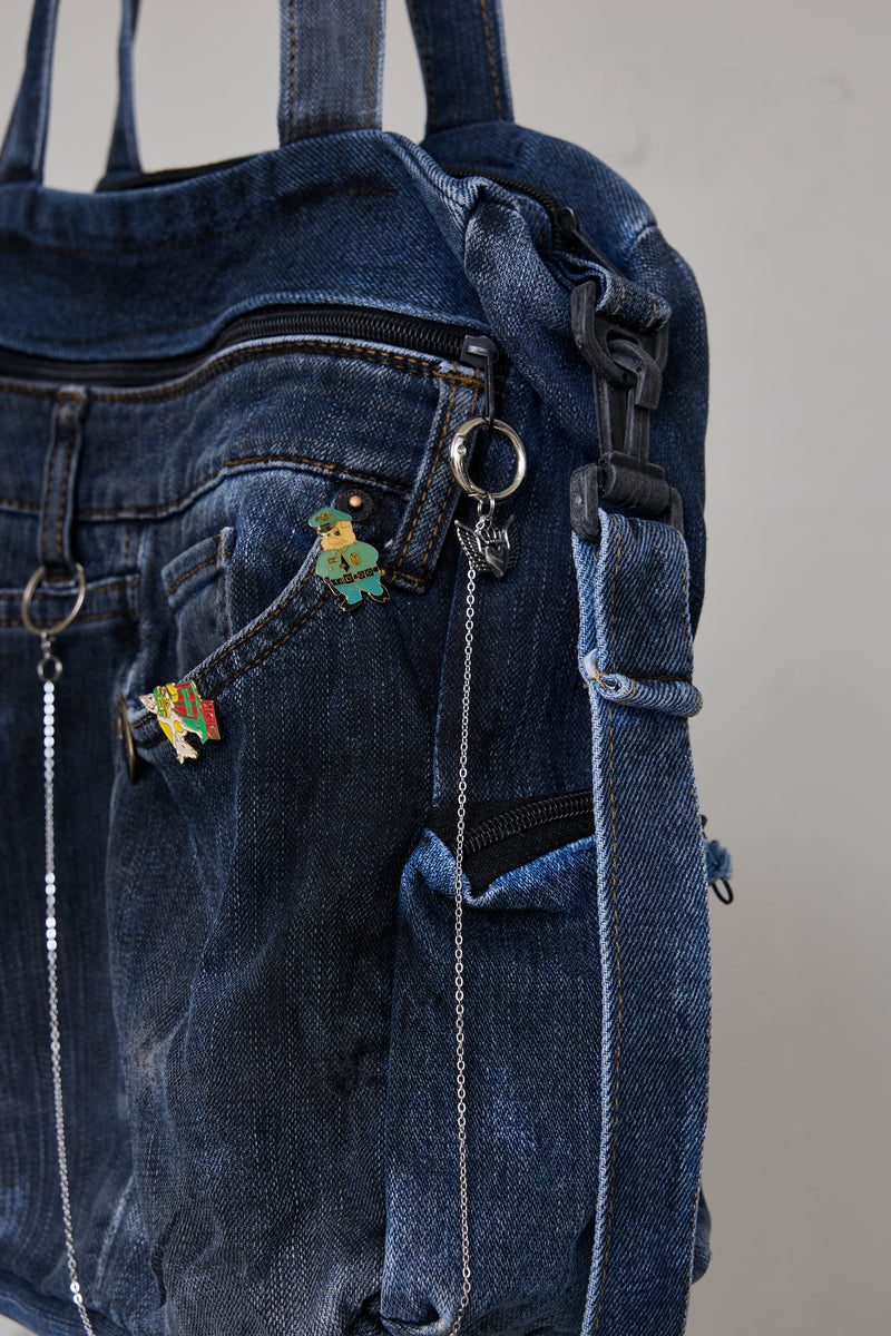 RECONSTRUCTED DENIM SHIBUYA BAG