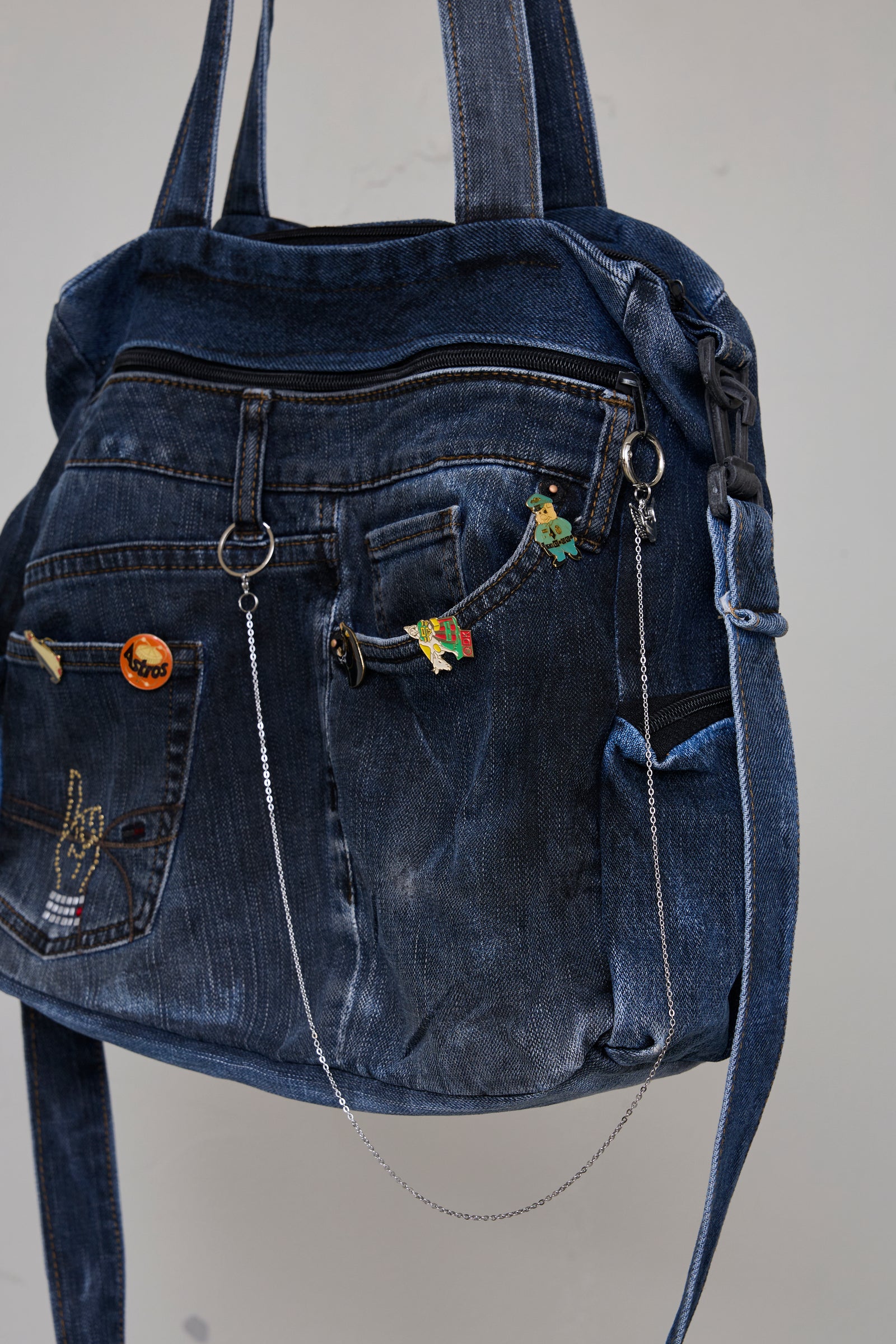 No.467 デニムリメイクバッグ　BIGサイズ　カウスカル　インディアン No.467 デニムリメイクバッグ BIGサイズ カウスカル