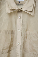 HIDDEN SIDE SHEER WRINKLE SHIRT