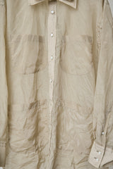 HIDDEN SIDE SHEER WRINKLE SHIRT