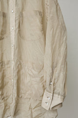 HIDDEN SIDE SHEER WRINKLE SHIRT