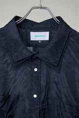HIDDEN SIDE SHEER WRINKLE SHIRT