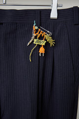 BUBBLE MONEY PIN-ACCENT FLARE SLACKS