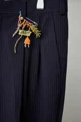 BUBBLE MONEY PIN-ACCENT FLARE SLACKS