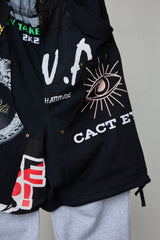 GRAPHIC CHAOS RECONSTRUCTED SWEAT-DOCKING PANTS