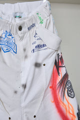 GRAPHIC CHAOS RECONSTRUCTED SWEAT-DOCKING PANTS