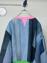 RECYCLED DENIM MULTI-RIB TOP