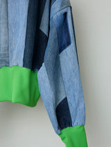 RECYCLED DENIM MULTI-RIB TOP