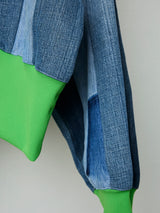 RECYCLED DENIM MULTI-RIB TOP