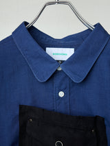 INDIGO COATED TAILORED POCKET SHIRT