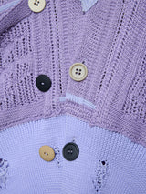 FLORAL OPEN-WORK SLEEVELESS CARDIGAN