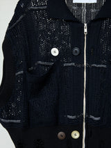 FLORAL REFLECTIVE ZIP CARDIGAN