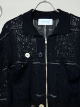 FLORAL REFLECTIVE ZIP CARDIGAN