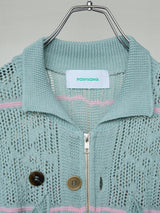 FLORAL REFLECTIVE ZIP CARDIGAN