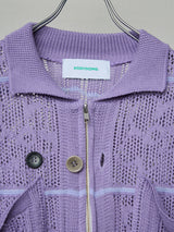 FLORAL REFLECTIVE ZIP CARDIGAN