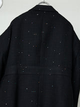 SEQUIN FANCY TWEED SHORT WIDE JACKET