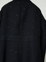 SEQUIN FANCY TWEED SHORT WIDE JACKET