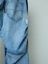BACK DENIM RECONSTRUCTED SUZANI PANTS