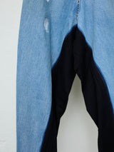 VINTAGE REMADE DENIM RHINESTONE 2WAY PANTS
