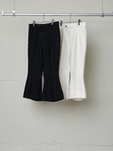 SEQUIN TWEED CROPPED FLARED PANTS
