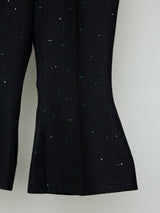 SEQUIN TWEED CROPPED FLARED PANTS