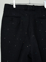 SEQUIN TWEED CROPPED FLARED PANTS