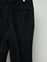 SEQUIN TWEED CROPPED FLARED PANTS