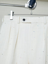 SEQUIN TWEED CROPPED FLARED PANTS