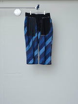 DENIM PATCHWORK BASTING CROPPED PANTS