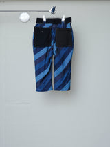DENIM PATCHWORK BASTING CROPPED PANTS