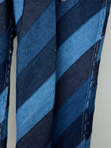 DENIM PATCHWORK BASTING CROPPED PANTS