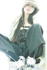 HIDDEN SIDE SHEER WRINKLE SHIRT