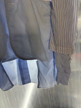 【COMME des GARCONS HOMME PLUS】Archival 2014SS "COMME des GARCONS HOMME PLUS" Reconstructed Striped Docking Tailored Jacket / BLUE × WHITE (SIZE: XS)