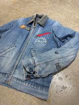 【ELY WALKER】1970s VINTAGE DENIM WORK JACKET BY "ELY WALKER" WITH PURINA CHOW PATCH & BANDANA REMAKE