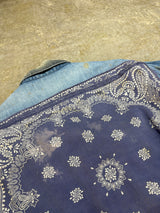 【ELY WALKER】1970s VINTAGE DENIM WORK JACKET BY "ELY WALKER" WITH PURINA CHOW PATCH & BANDANA REMAKE