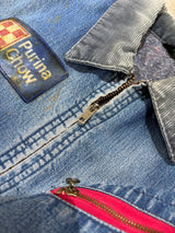 【ELY WALKER】1970s VINTAGE DENIM WORK JACKET BY "ELY WALKER" WITH PURINA CHOW PATCH & BANDANA REMAKE