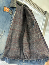 【ELY WALKER】1970s VINTAGE DENIM WORK JACKET BY "ELY WALKER" WITH PURINA CHOW PATCH & BANDANA REMAKE