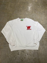 MAINSPORTS / VINTAGE "WISCONSIN BADGERS" UNIVERSITY SWEATSHIRT - WHITE