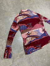 KENNINGTON (CALIFORNIA LTD.) / 70S VINTAGE "FUNKY & GROOVY" SCENIC PRINT SHIRT / ART BY PETER MAX STYLE
