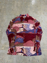 KENNINGTON (CALIFORNIA LTD.) / 70S VINTAGE "FUNKY & GROOVY" SCENIC PRINT SHIRT / ART BY PETER MAX STYLE