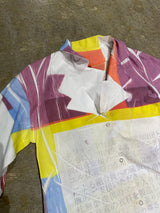 TRAMANDO / MULTI-COLOR GEOMETRIC PRINT ART SHIRT (GARMENT-DYED & PRESS FINISH)