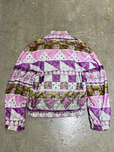 PETER PILOTTO (GRADUATION COLLECTION) / GEOMETRIC PATTERN VELOUR JACKET - PURPLE / MULTI