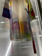 TRAMANDO / MULTI-COLOR GEOMETRIC PRINT ART SHIRT (GARMENT-DYED & PRESS FINISH)