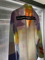 TRAMANDO / MULTI-COLOR GEOMETRIC PRINT ART SHIRT (GARMENT-DYED & PRESS FINISH)