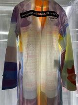 TRAMANDO / MULTI-COLOR GEOMETRIC PRINT ART SHIRT (GARMENT-DYED & PRESS FINISH)